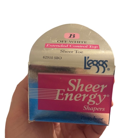 L'eggs Accessories - L'eggs‎ Vintage Sheer Energy Shapers Pantyhose Off White Extended Control Top